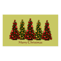 Gold and Red Christmas Tree Gift Tag business cards