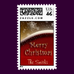 Gold and red custom Christmas Postage
