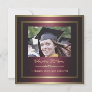 Gold and Red Graduation Invitation