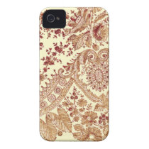 Gold And Red Lace Iphone 4 Case-mate Case