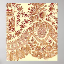 Gold And Red Lace Poster