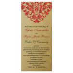 gold and red Wedding program Customized Rack Card