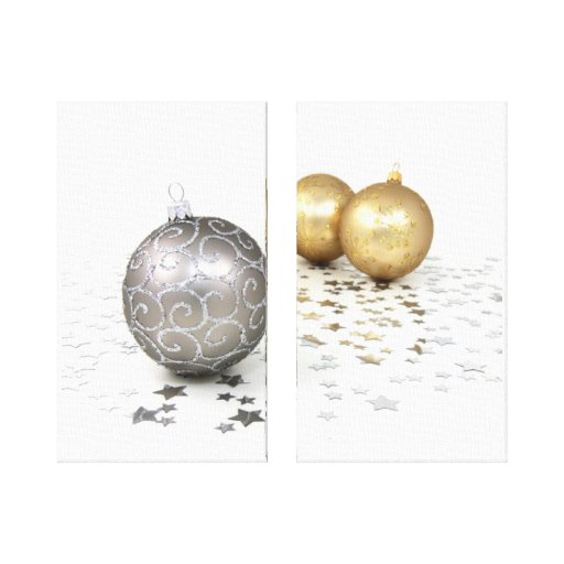 gold and silver christmas ornaments and stars gallery wrap gold and silver christmas ornaments and stars gallery wrap