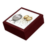 Gold and Silver Christmas Ornaments and Stars Keepsake Box