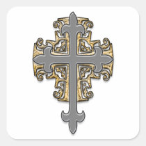 Gold and Silver Cross stickers