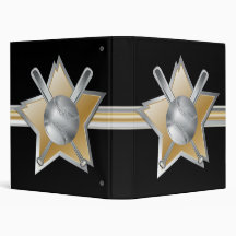 Gold and silver effect baseball star binder