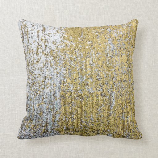 Gold and Silver Grunge Glitter Throw Couch Pillow Zazzle