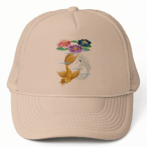 Gold and Silver Koi with Lilies Hats
