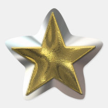 Gold And Silver Shining Star Stickers stickers