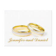 Gold and Silver Wedding Rings Announcement Card postcard