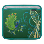 Gold and Teal Peacock Sleeves For iPads