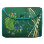 Gold and Teal Peacock Sleeves For MacBook Pro