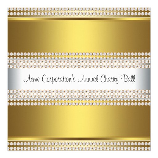 Gold and White Black Tie Corporate Party Personalized Announcement