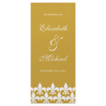 Gold and White Fleur de Lis Wedding Program Custom Rack Cards