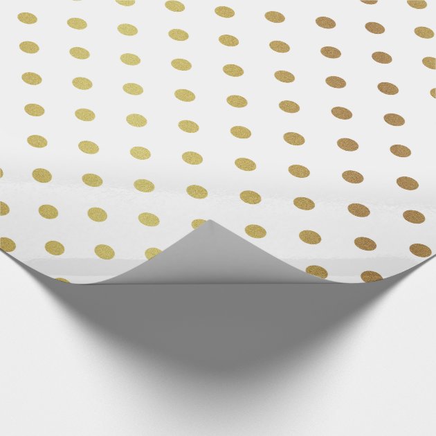 Gold and White Polka Dots Wrapping Paper-3