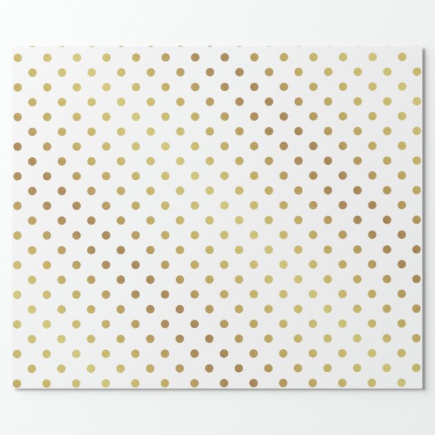Gold and White Polka Dots Wrapping Paper 2/4