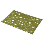 Gold and White Retro Circles Pattern Placemat