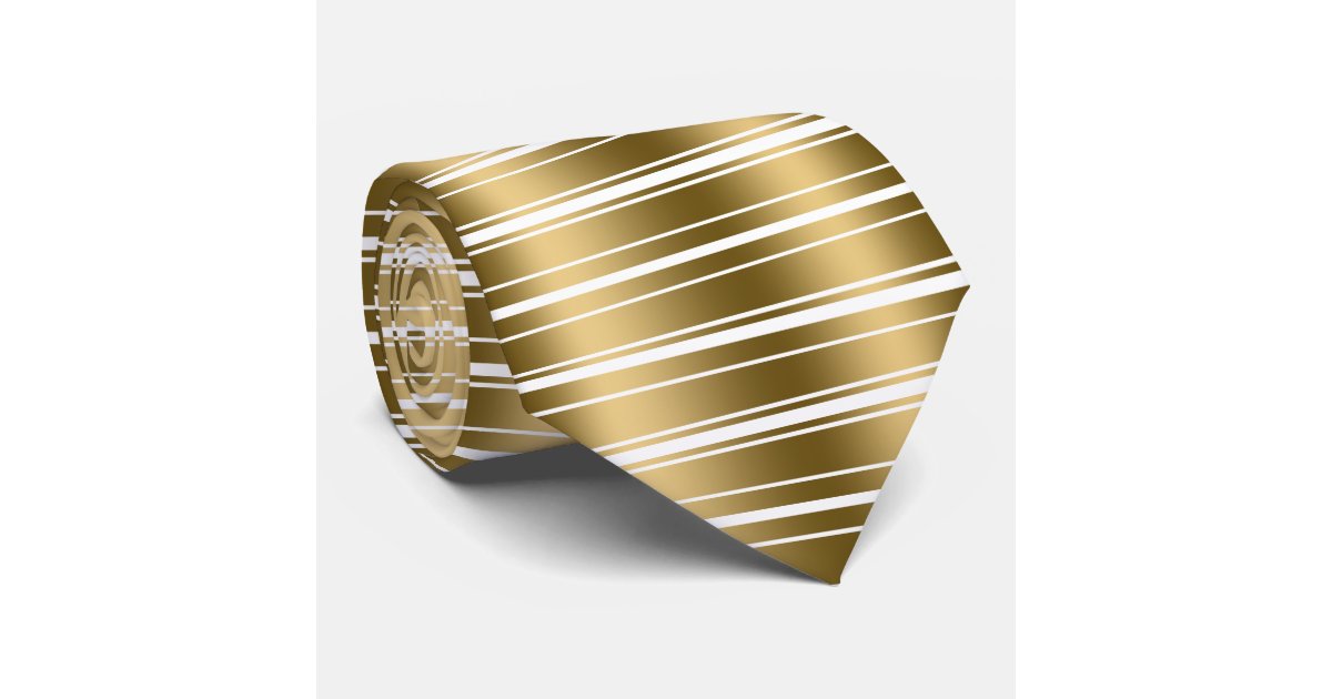 Gold and white striped tie something Gold and white striped tie