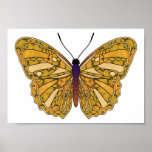 Gold and Yellow - Butterfly Poster
