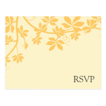 Gold And Yellow RSVP Response Cards Post Cards