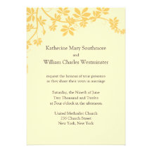 Gold And Yellow Wedding Invitations