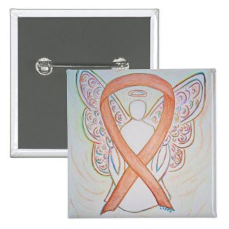 Gold Angel Awareness Ribbon Custom Art Pins