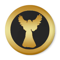 GOLD ANGEL FRIDGE MAGNET