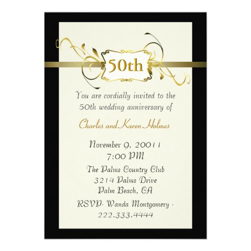 Gold Anniversary Invitation