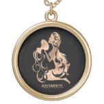 Gold Aquarius Water Bearer Zodiac Locket