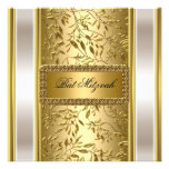 Gold Art Deco Bat Mitzvah  Invitation