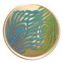 Gold Art Deco Peacock Envelope Seal Set 1104 Round Sticker