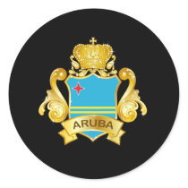 Gold Aruba Round Stickers