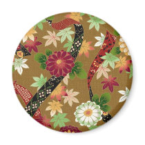 Gold Asian Floral magnets by JuJuGarden Gold Asian Floral magnets