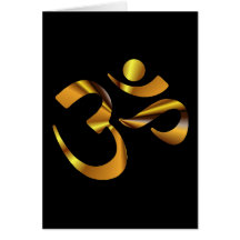 Gold Aum Greeting Cards