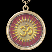 Gold Aum Sun Energy Necklace