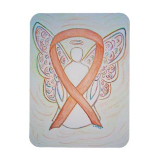 Gold Awareness Ribbon Angel Art Magnet