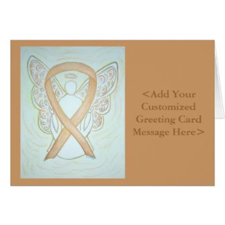 Gold Awareness Ribbon Angel Personalized Cards