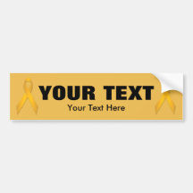 Gold Awareness Ribbon Template Bumper Sticker