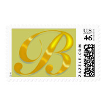 Gold B Monogram postage by AuntBetsy Gold B Monogram postage