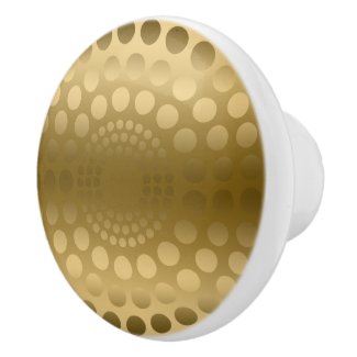 Gold Background With Gold Dots Circle Ceramic Knob