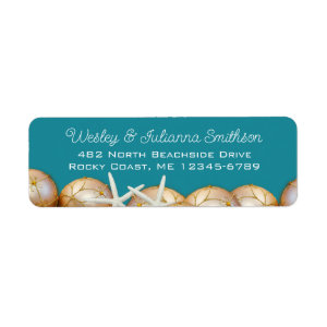 Gold Balls and Starfish Return Address Template Return Address Label