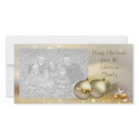 Gold Balls, Bells and Stars Custom Photo Card