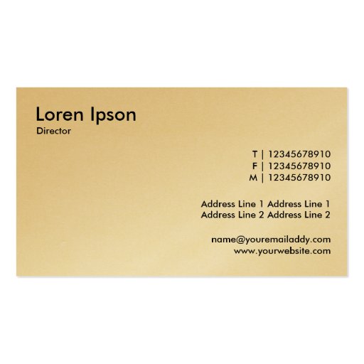 Gold Band - Black - Gold Card Version Business Card Template (back side)