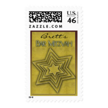 Gold Bar Mitzvah / Star of David Postage