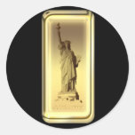 Gold bar Statue of Liberty Sticker