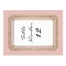 Gold Baroque Classic Formal Elegant Table Numbers Post Card