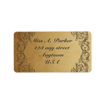 Gold Baroque ornate Elegant Address labels