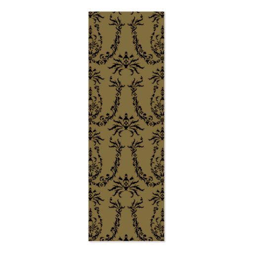 Gold Baroque Pattern Bookmark Business Cards (front side)
