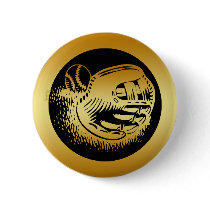 GOLD BASEBALL GLOVE AND BALL PIN