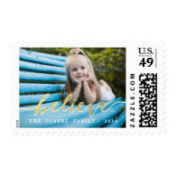 Gold Believe 2014 Holiday Photo Postage